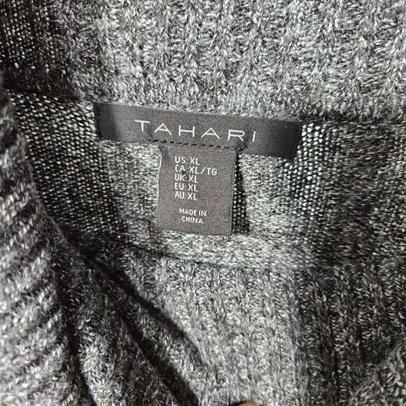 Tahari Womens XL Gray Cowl Neck Sweater - Picture 2 of 6